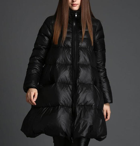 A-Line Women Winter Puffer Coat,Warm Thick 90% Duck Down Coat