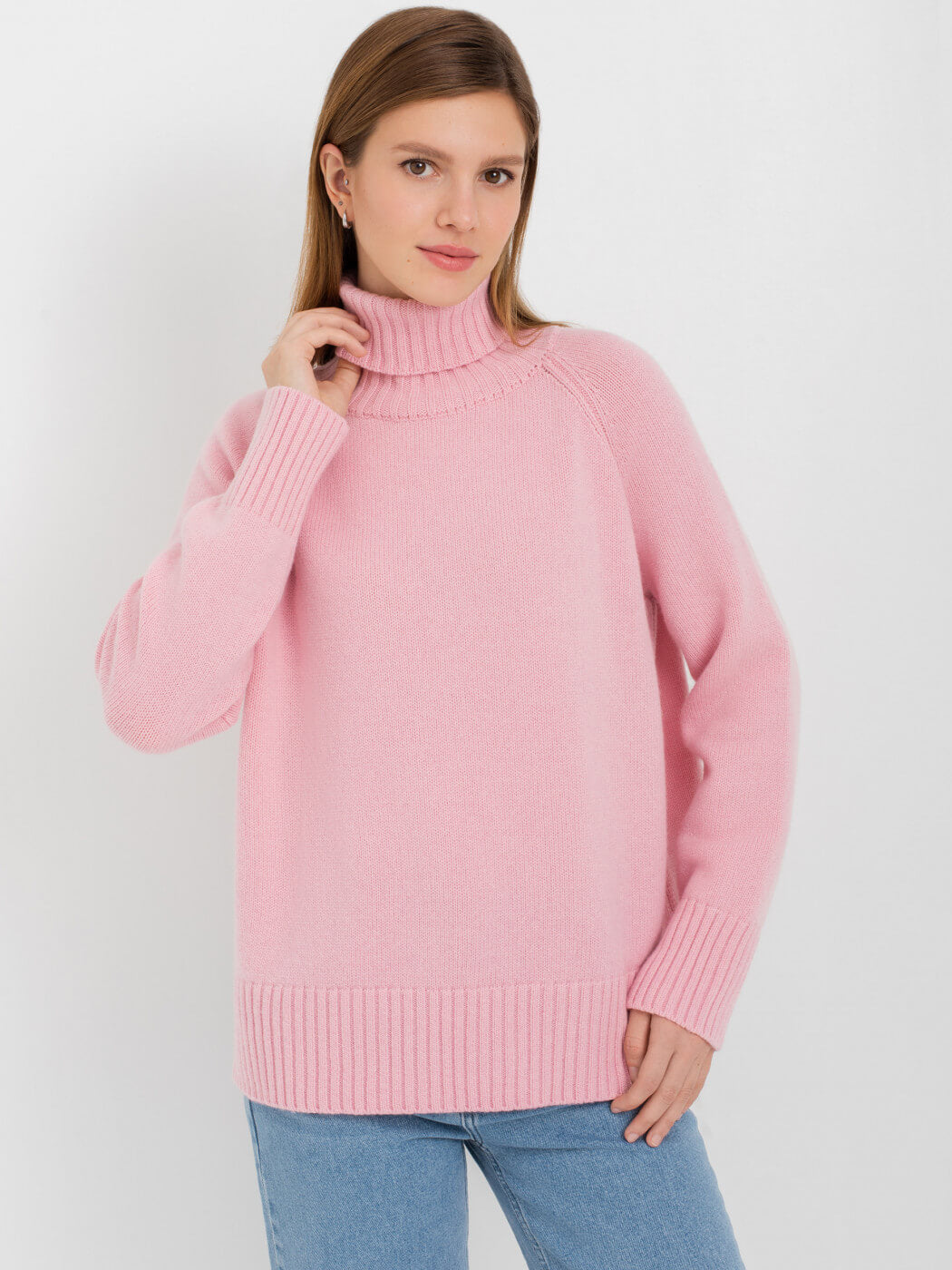 Turtleneck sweater autumn and winter elegant commuter solid color raglan sleeve women's knitted blouse