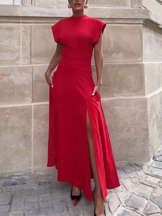 Chic slim fit dress with flying sleeves