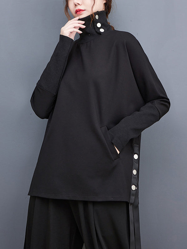 Personalized Solid Color Stand Collar Sweater