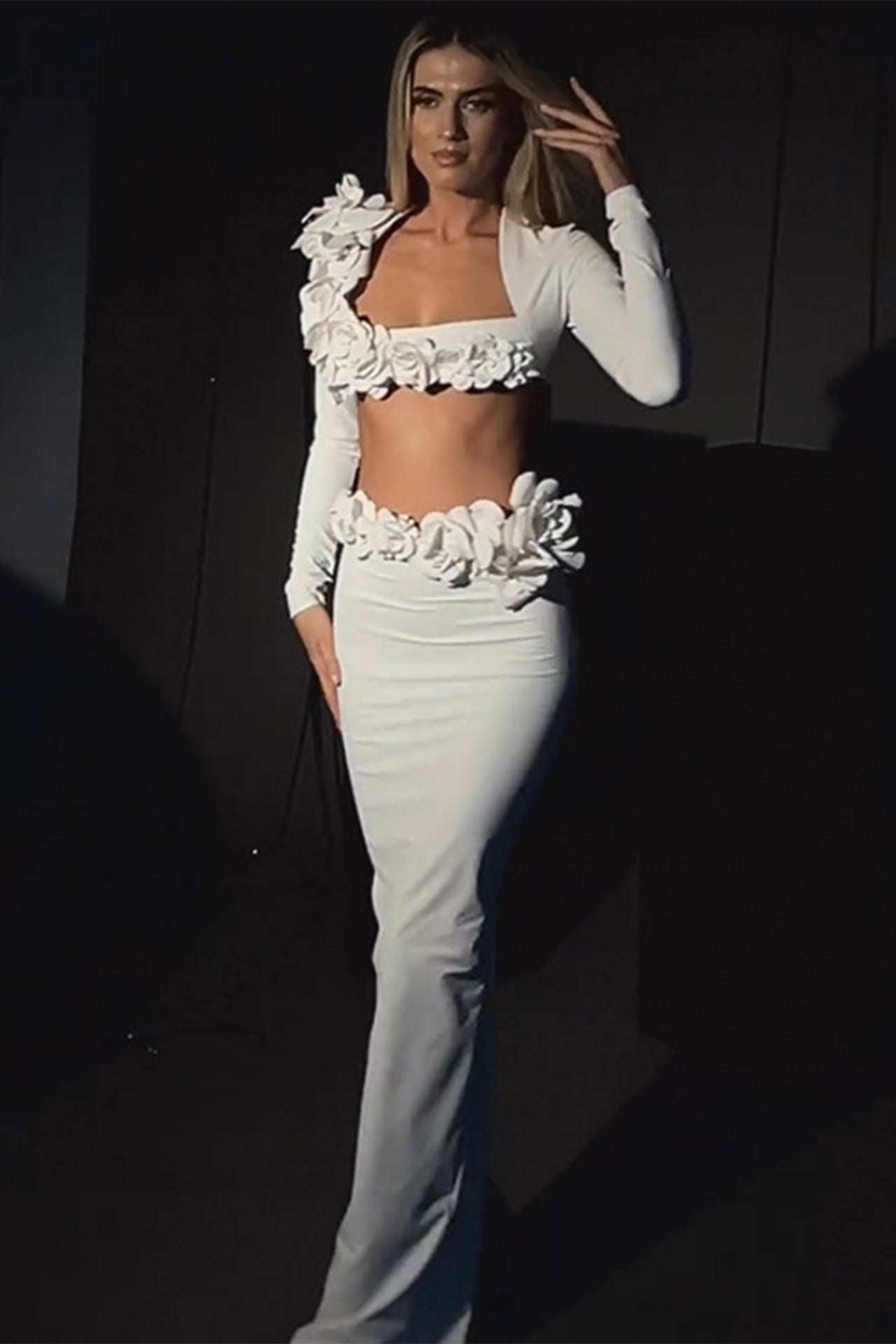 Anika Flower Maxi Skirt Two Piece Set