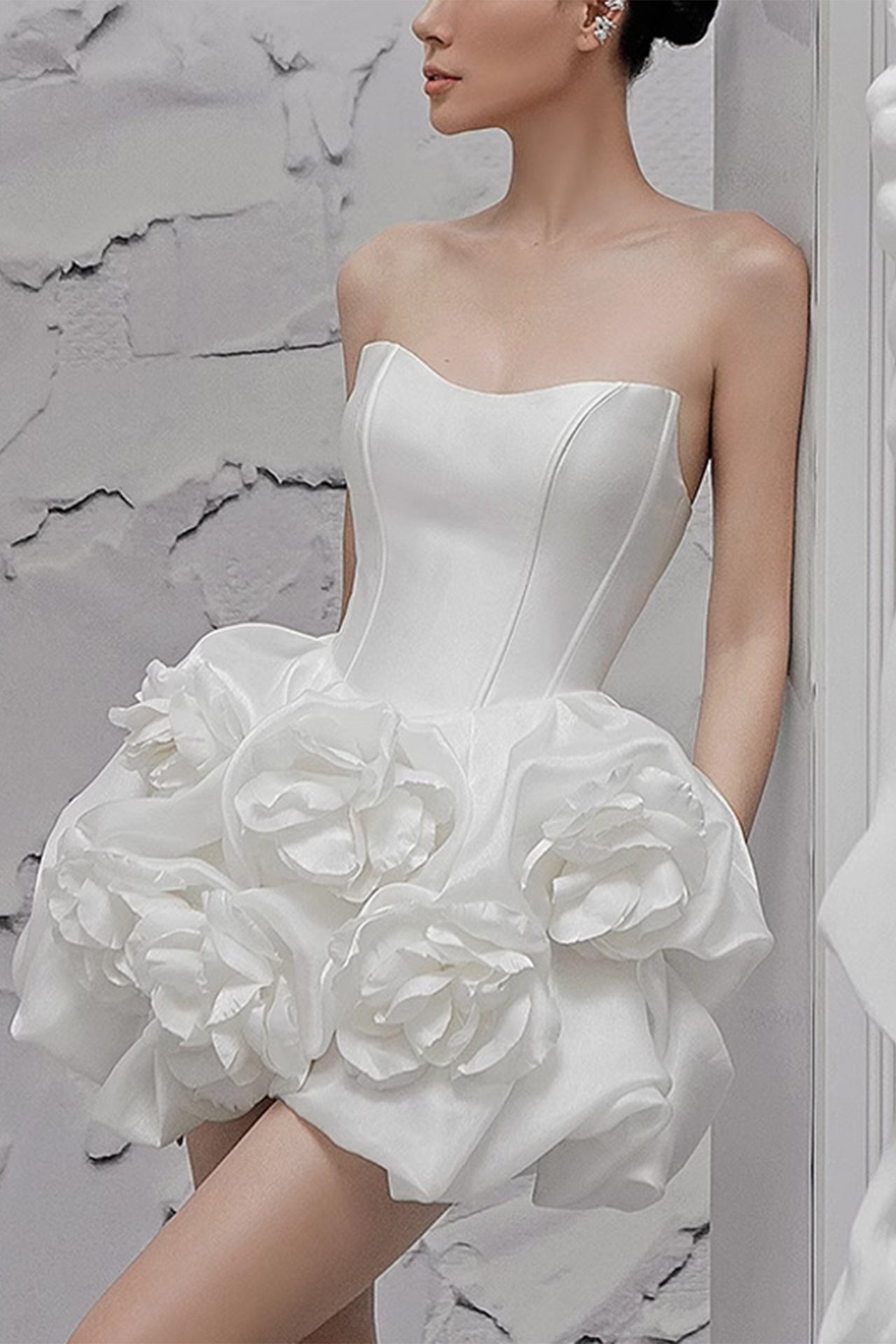 Ophelia White Flower Mini Dress