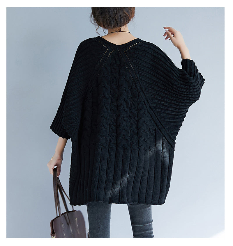 Loose Knit Bat Sleeve Sweater