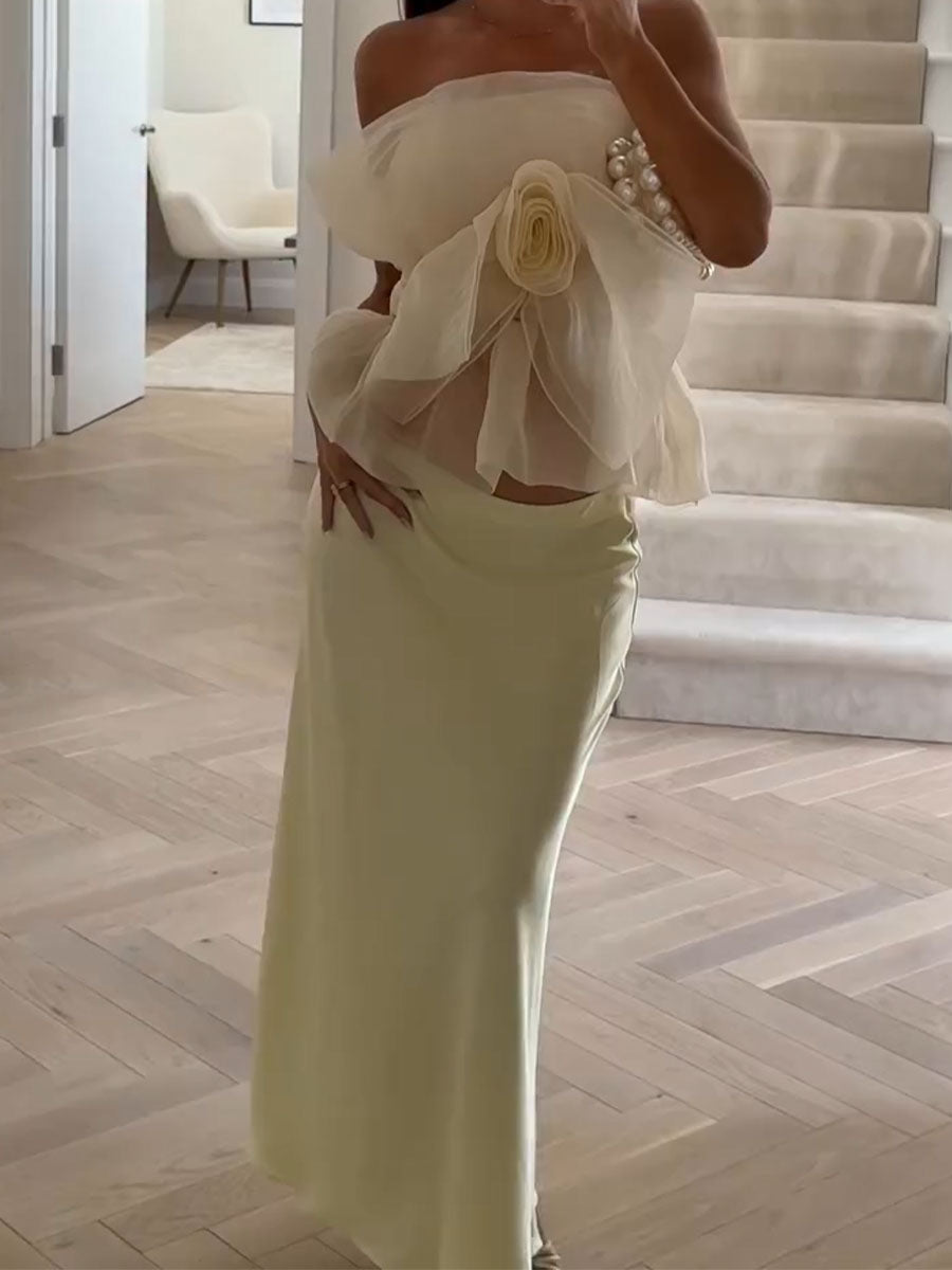 Chic flower design party two-piece set