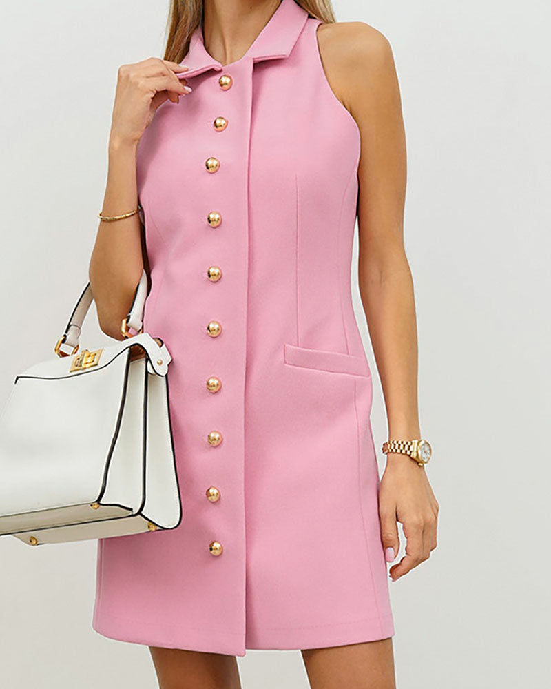 Versatile lapel slim pencil dress