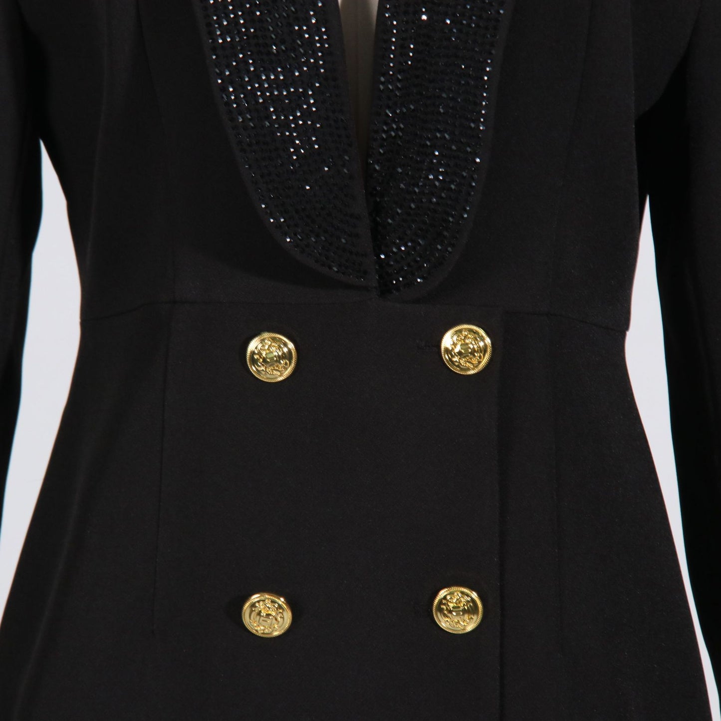 Spring And Summer 2024 Deep V Collar Heavy Industry Nail Bead Stitching Design Sense Backless Women'S Suit Jacket