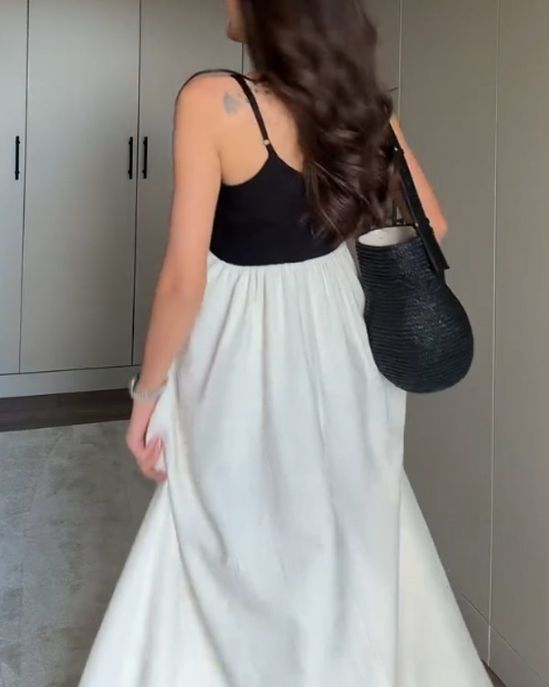 Casual Contrast Strap Dress
