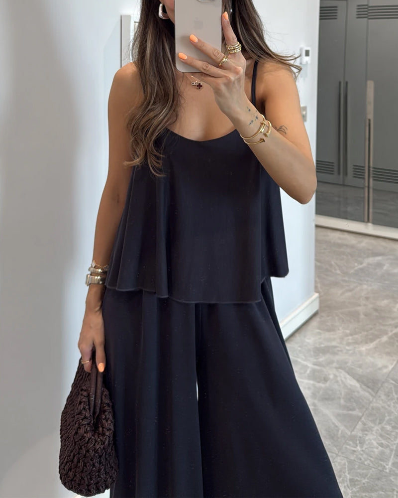 Casual Comfort Sling Top & Pants Two-piece Set