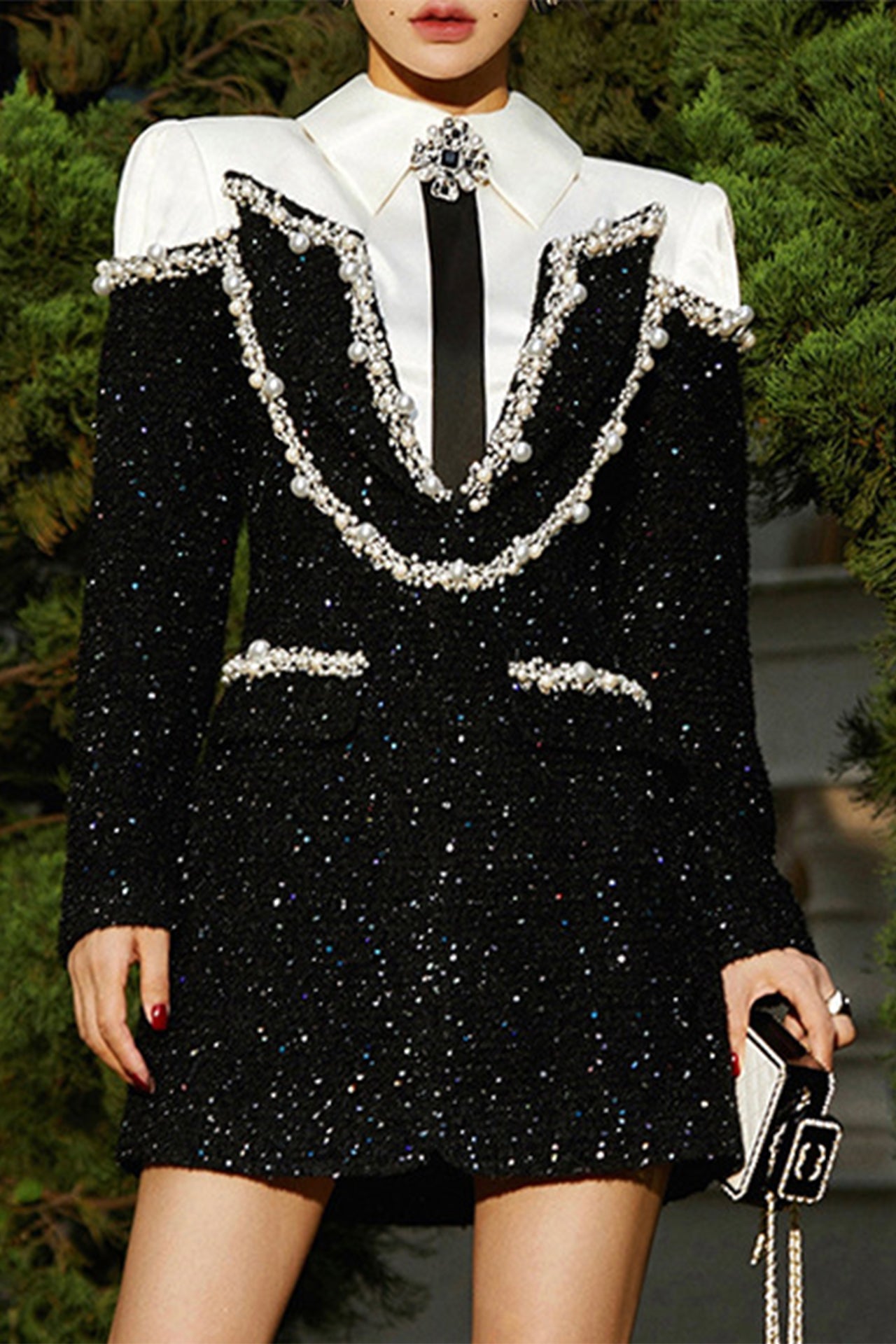 Hazel A-Line Beadwork Mini Dress