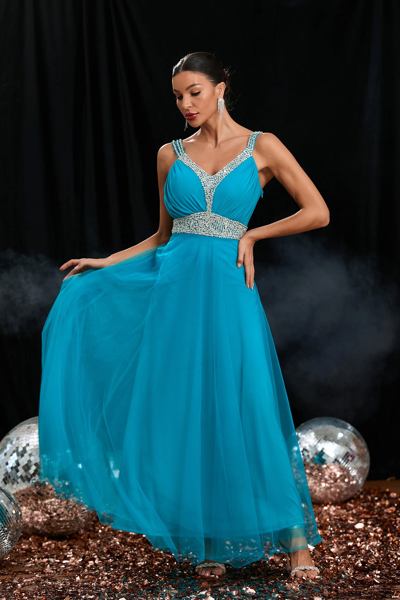 Lavinia Strap Mesh Maxi Dress