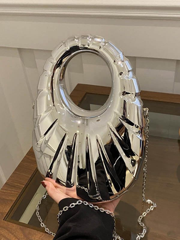 Chains Geometric Zipper Crossbody Bags Handbags