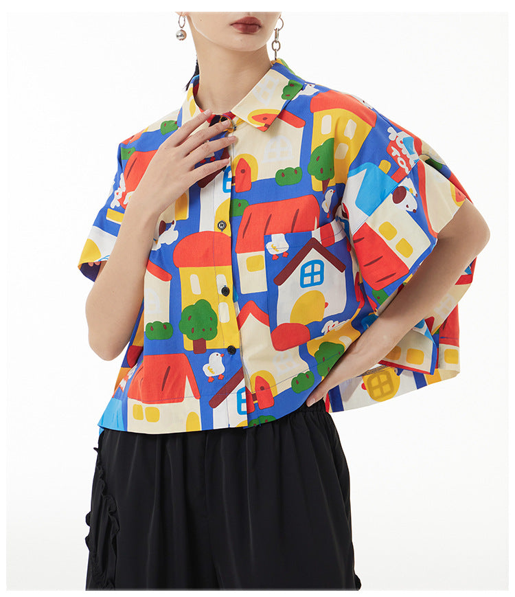 Colorful Printed Short Sleeve Shirt