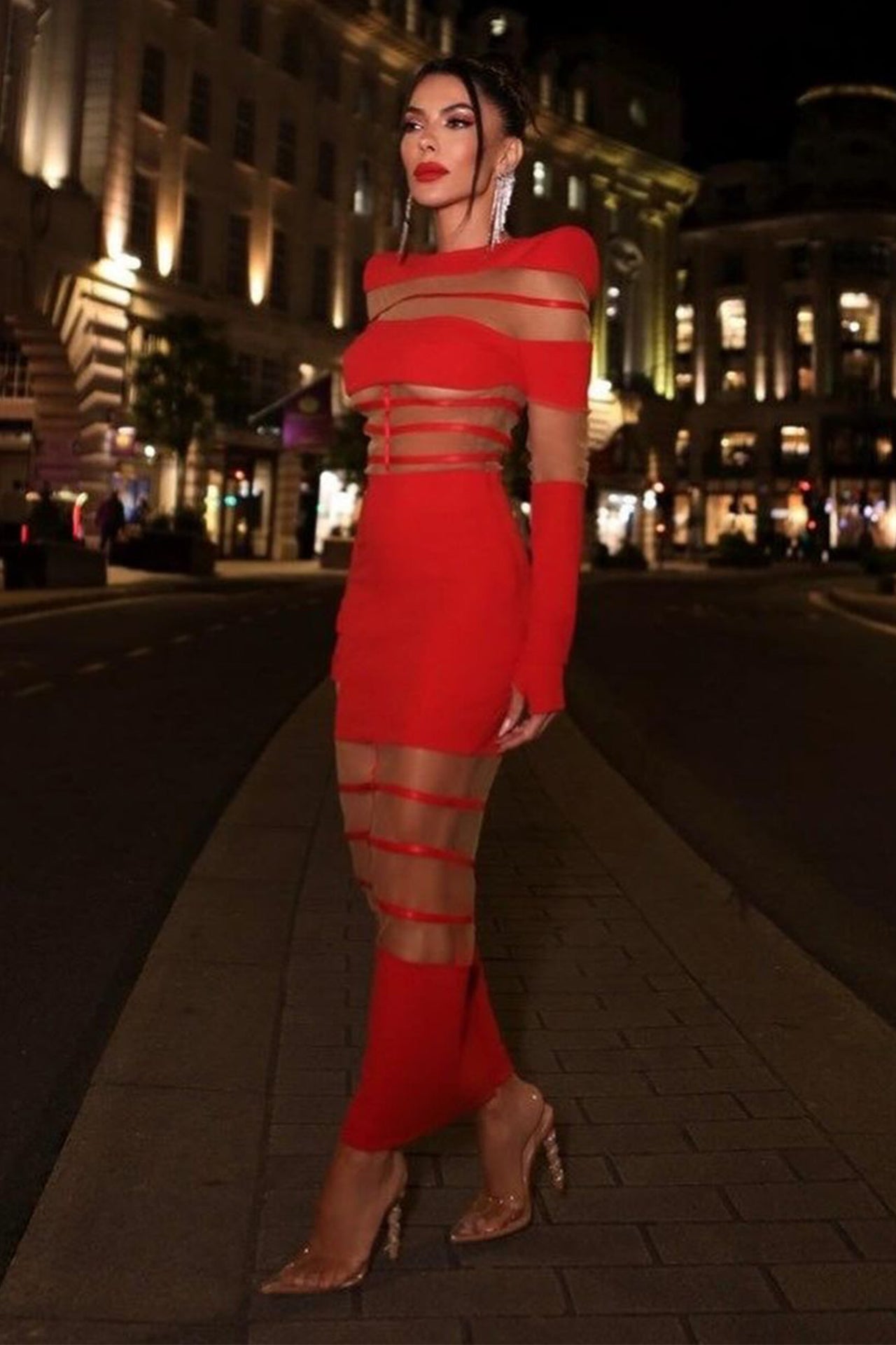 Rebecca Long Sleeve Midi Dress