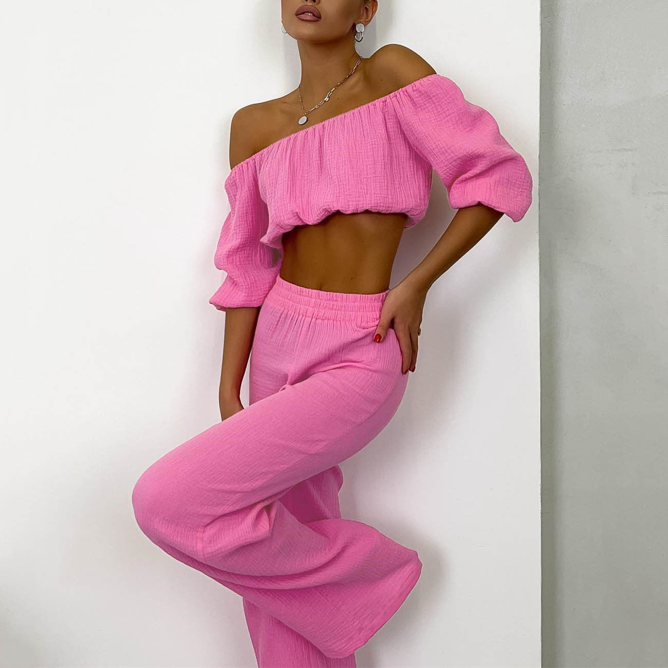 Off Shoulder Stylish Two-Pieces Set