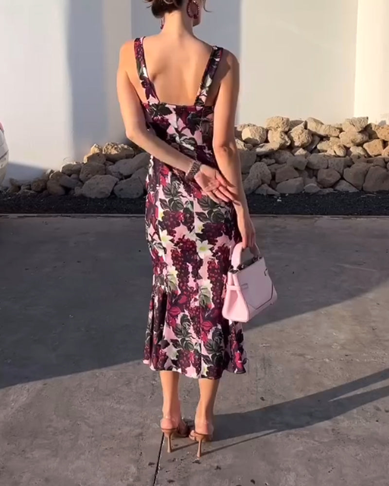 Elegant Flower Fishtail Dress