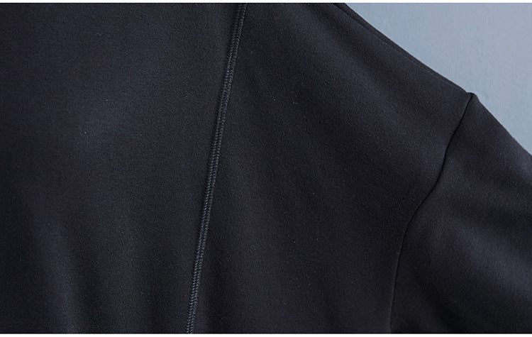 Asymmetric Solid Color Round Neck Long Sleeve Sweater