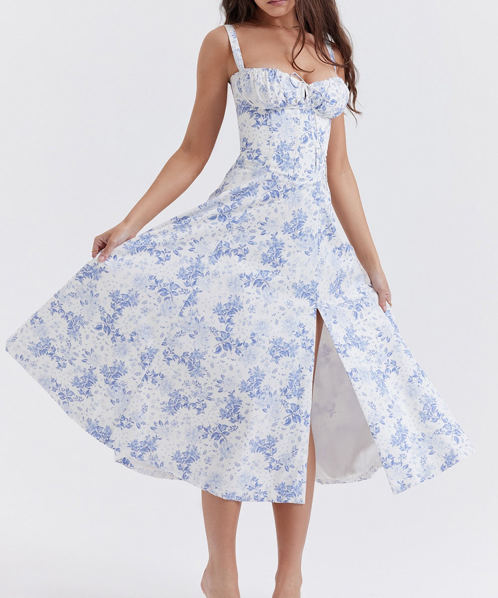 Romantic Floral Elegant Midi Dress