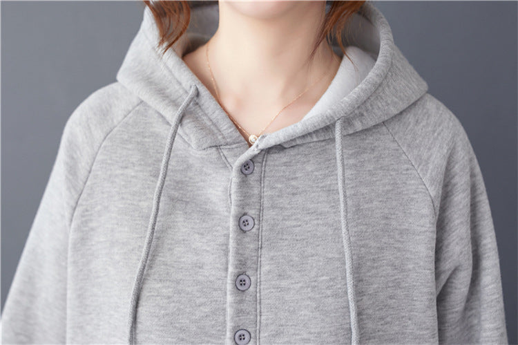 Casual Thickened Hooded Sweatshirt Dress