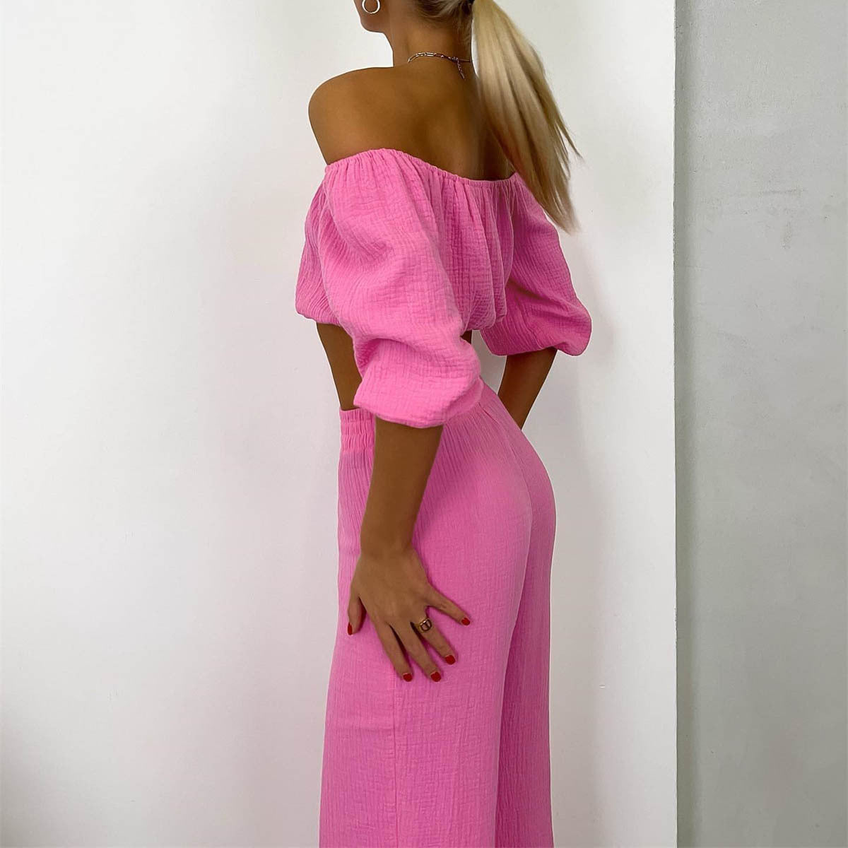 Off Shoulder Stylish Two-Pieces Set