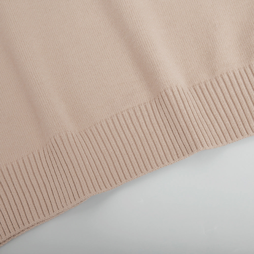 Patchwork turtleneck sweater women's top autumn and winter leisure loose and idle thickened knitting pullover