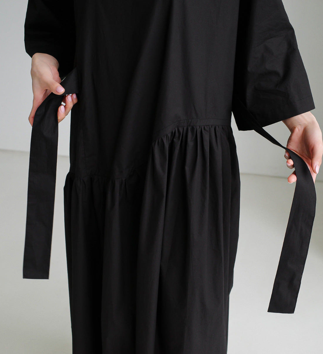 Urban Style Bow Lace-Up Midi Dress