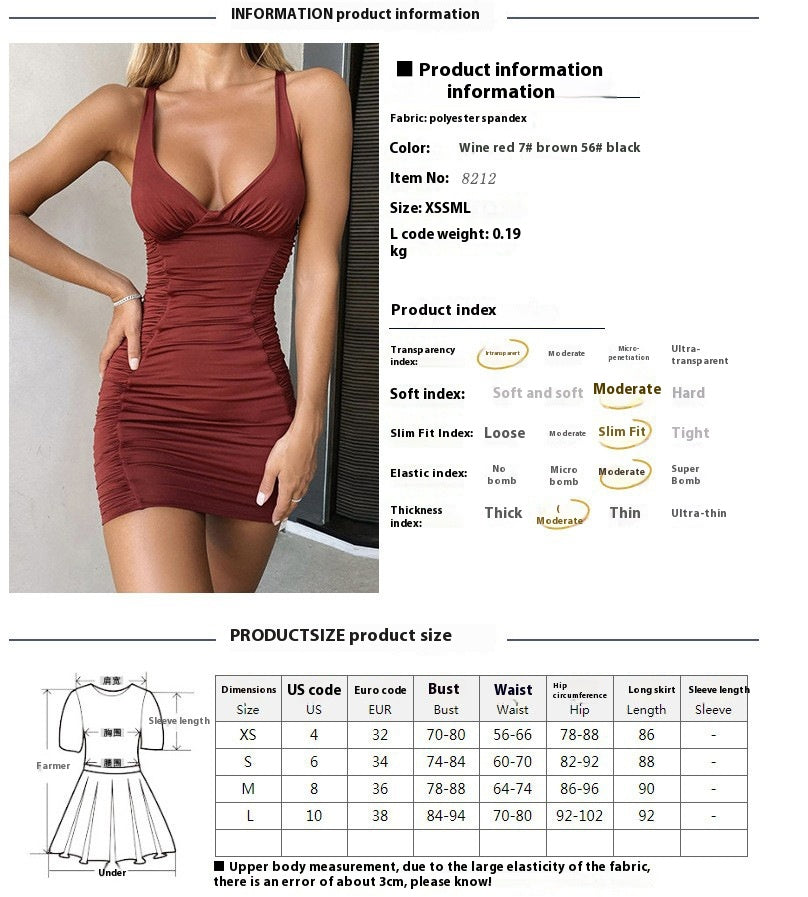 New summer women's clothes V-neck backless ruffle hip sexy dress