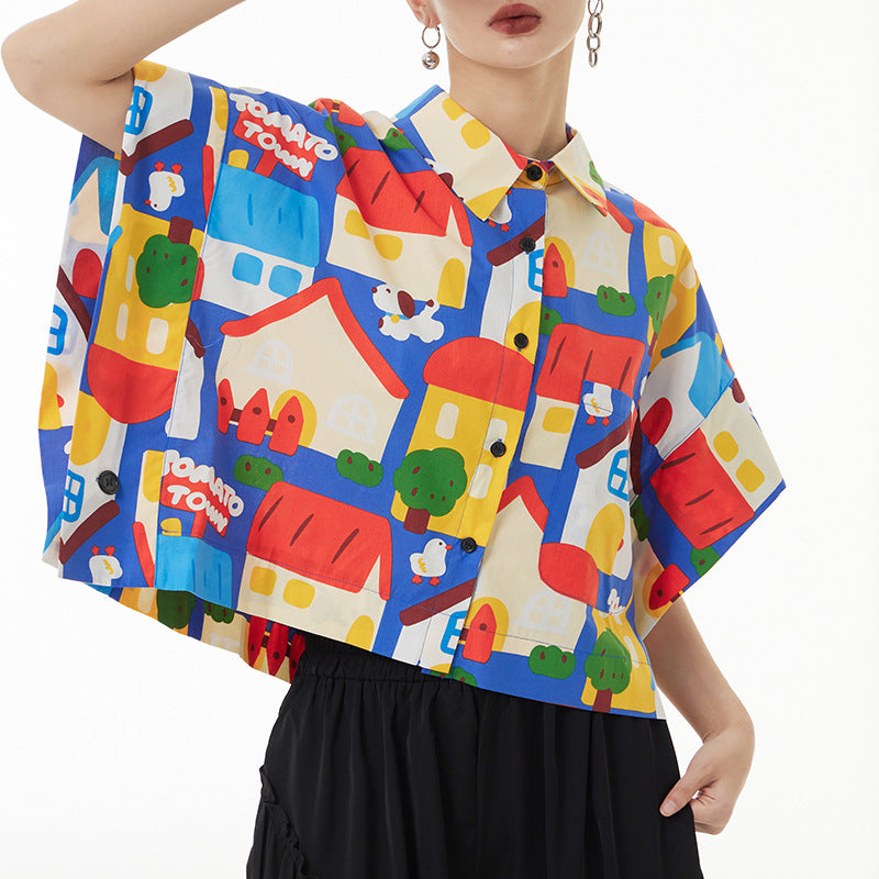 Colorful Printed Short Sleeve Shirt