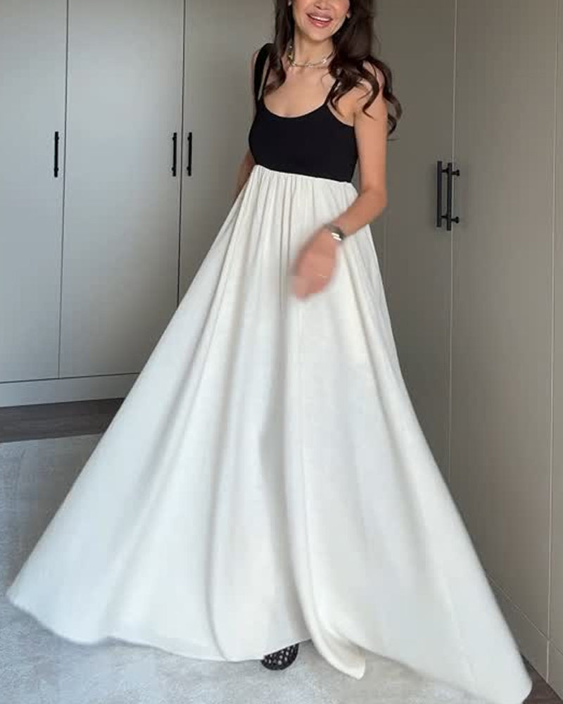 Casual Contrast Strap Dress