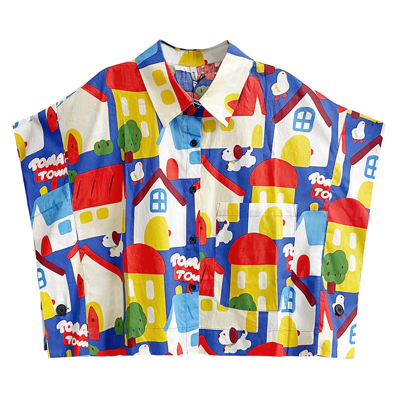 Colorful Printed Short Sleeve Shirt