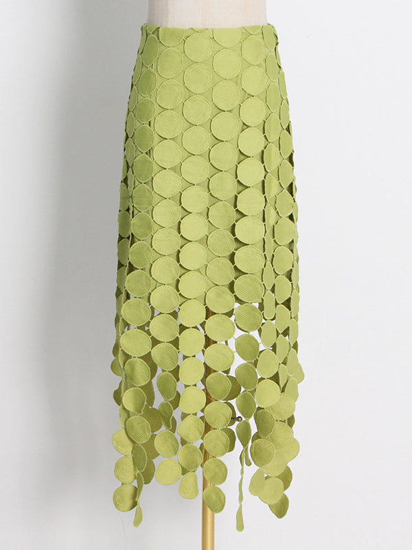 Urban Irregularity Tasseled Embroidered  Skirts