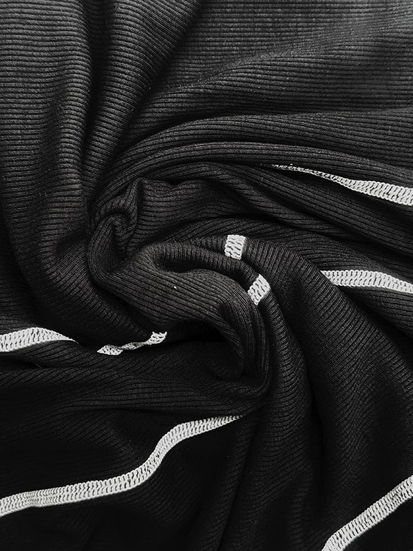 A-Line Sleeveless Split-Joint Striped Round-Neck Maxi Dresses