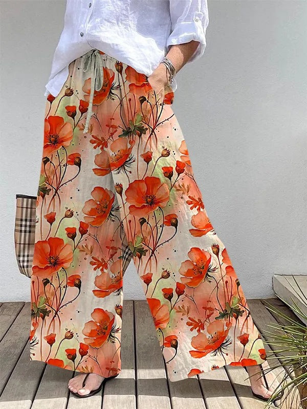 Comfort Loose Printed Trousers