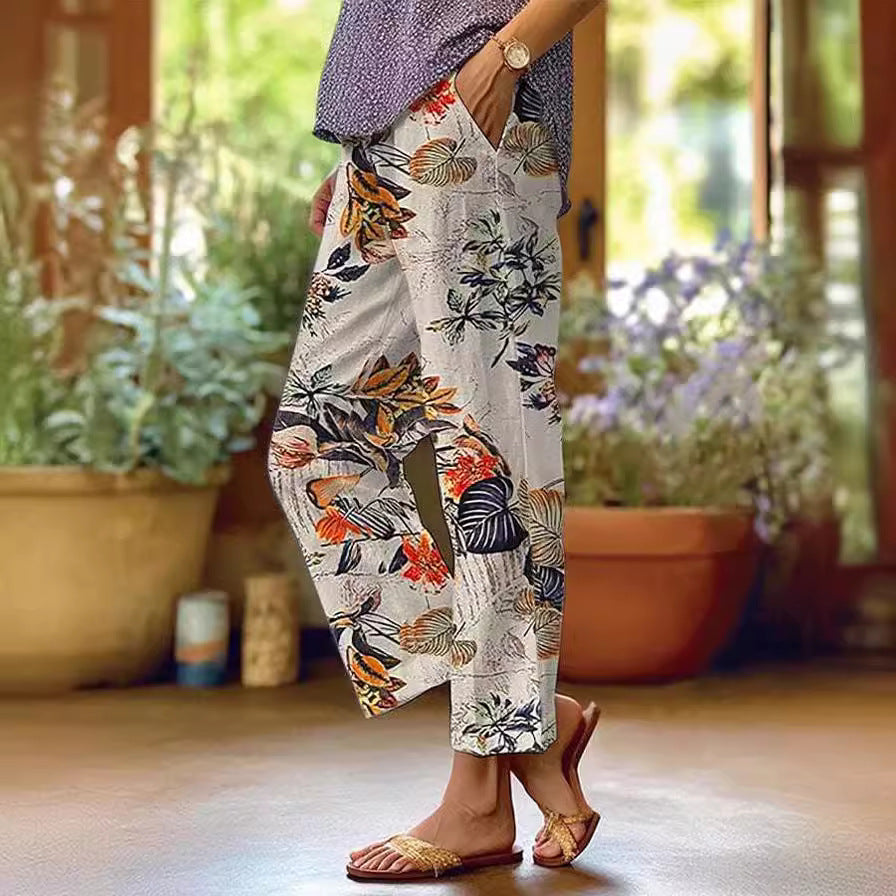 Comfort Loose Printed Trousers