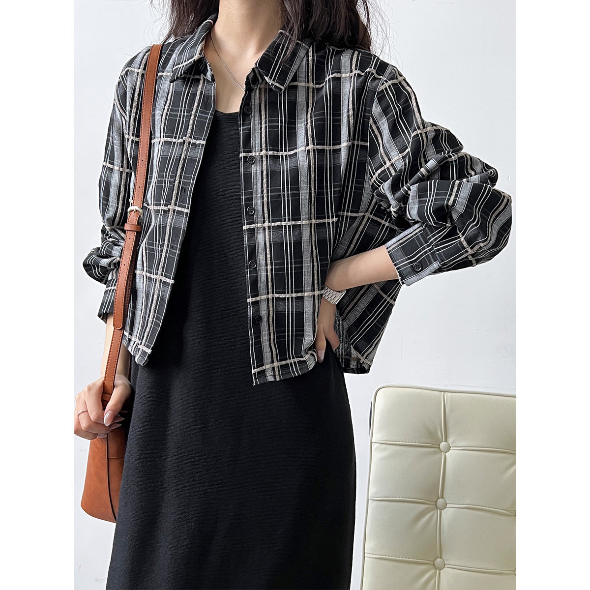Classic Plaid Long Sleeve Blouse