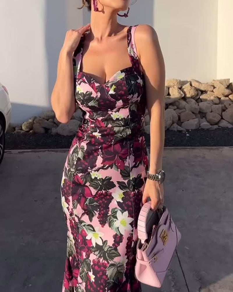 Elegant Flower Fishtail Dress