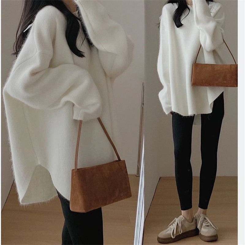 Casual Solid Color Knit Sweater