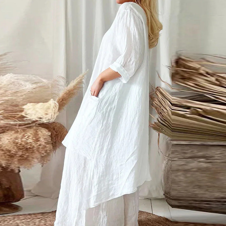 Casual   Irregular Hem Loose Dress