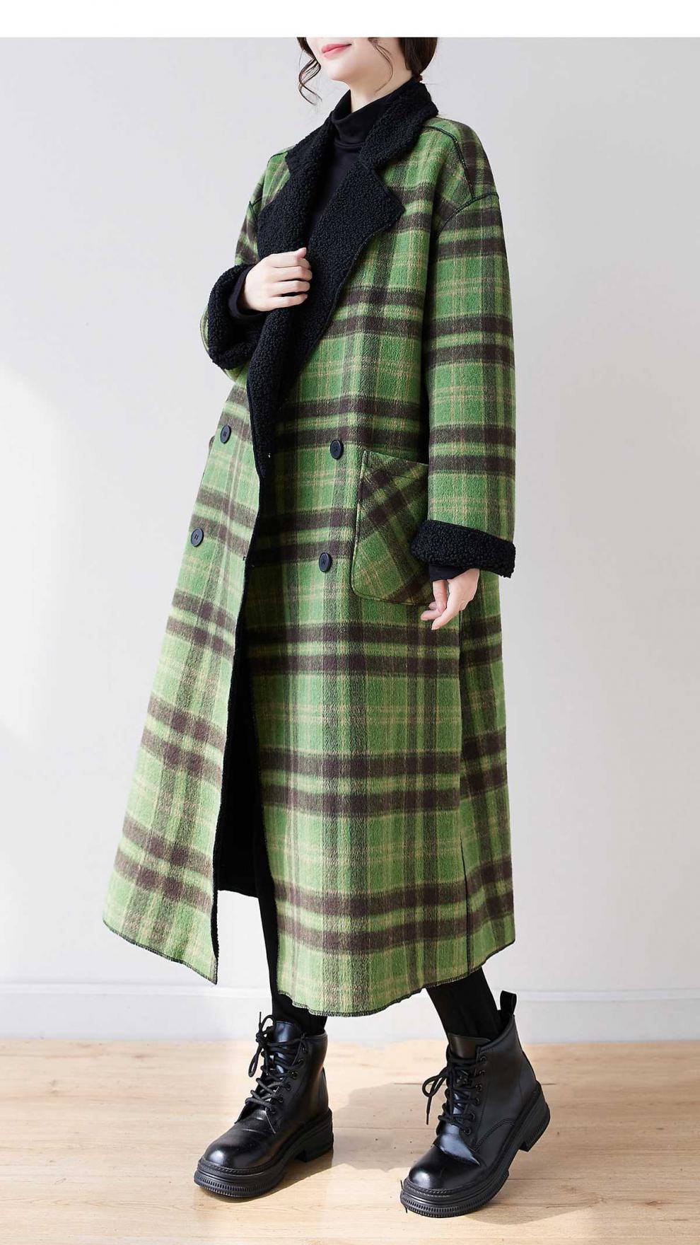 Classic Velvet Reversible Plaid Coat