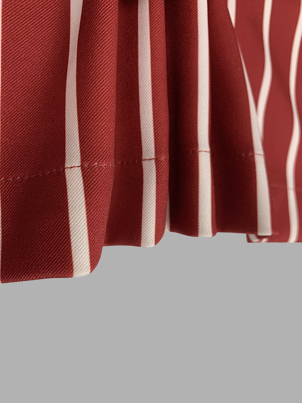 Long Sleeves Loose Striped Notched Collar Blazer Outerwear