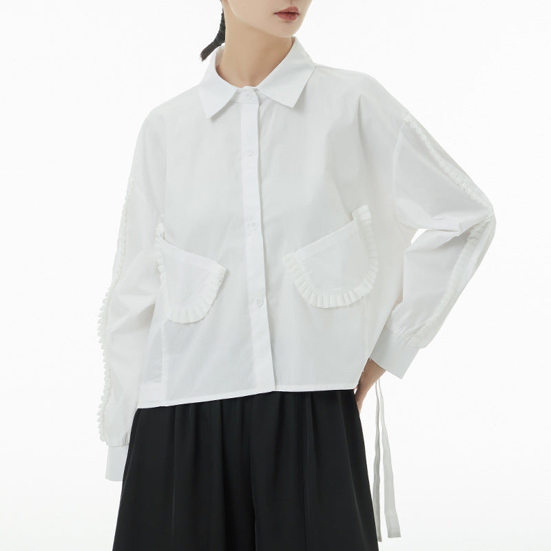 Personalized Solid Color Long Sleeve Lapel Shirt