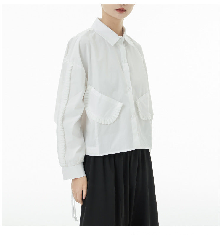 Personalized Solid Color Long Sleeve Lapel Shirt