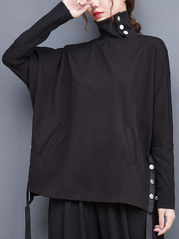 Personalized Solid Color Stand Collar Sweater