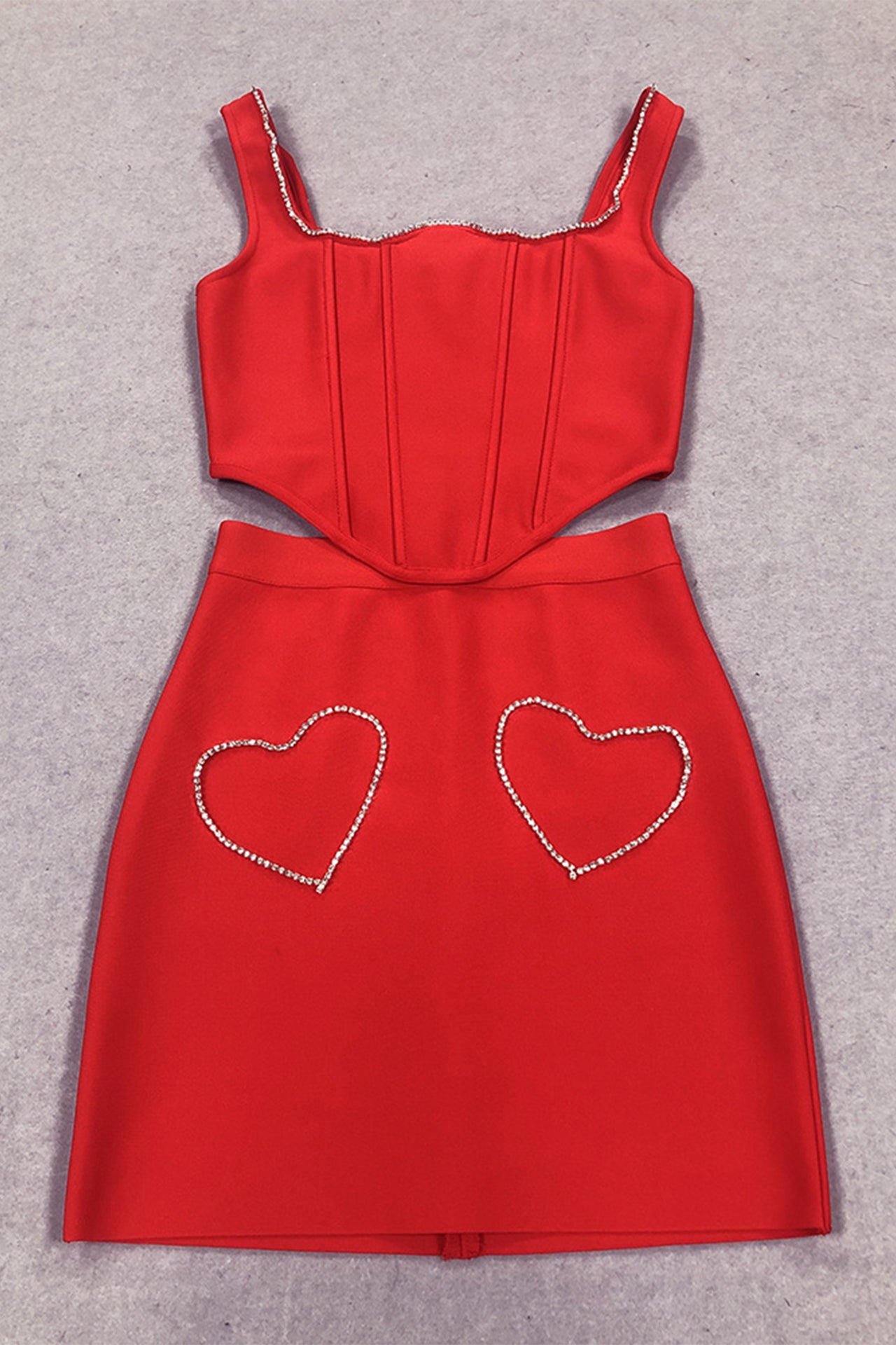 Sarah Heart Trim Mini Skirt Set