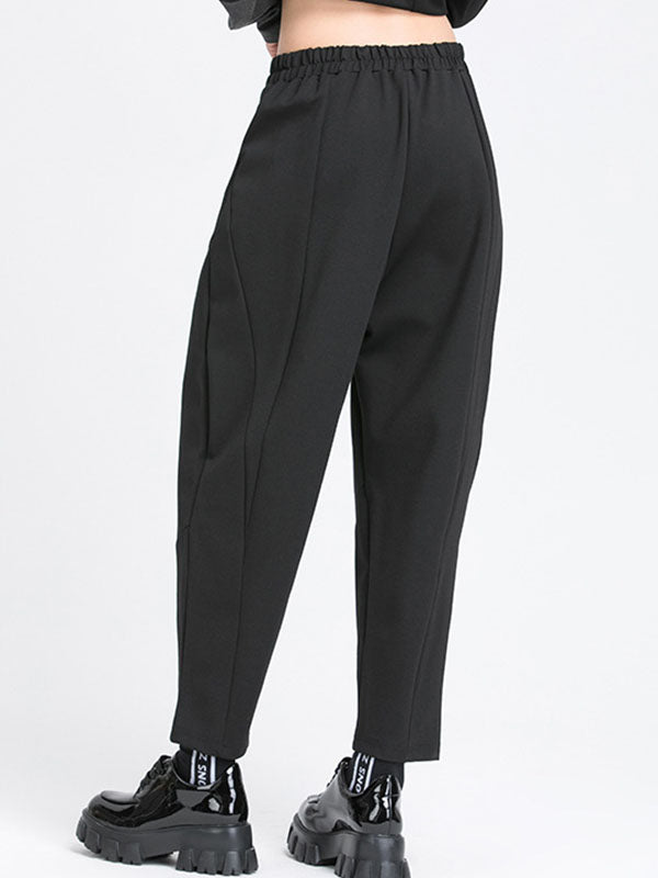 Simple Harem Pants Loose Elasticity Solid Color Casual Pants Bottoms