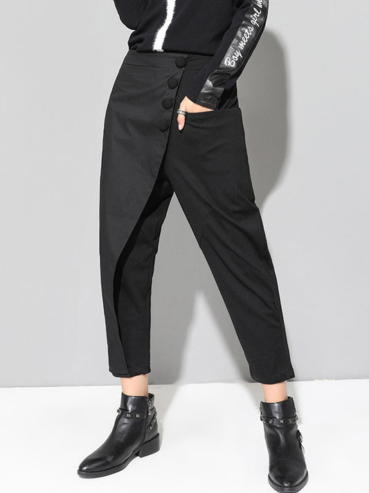 Leisure Fashion Irregularity Solid Color Harem Pants