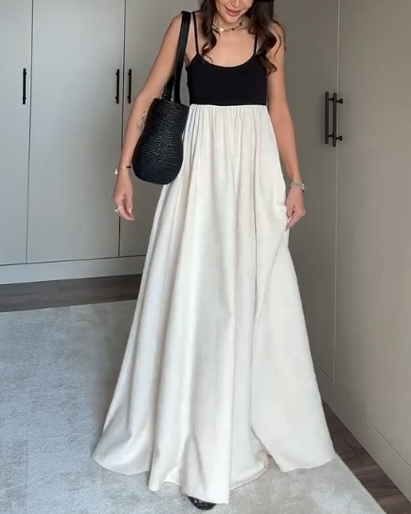 Casual Contrast Strap Dress
