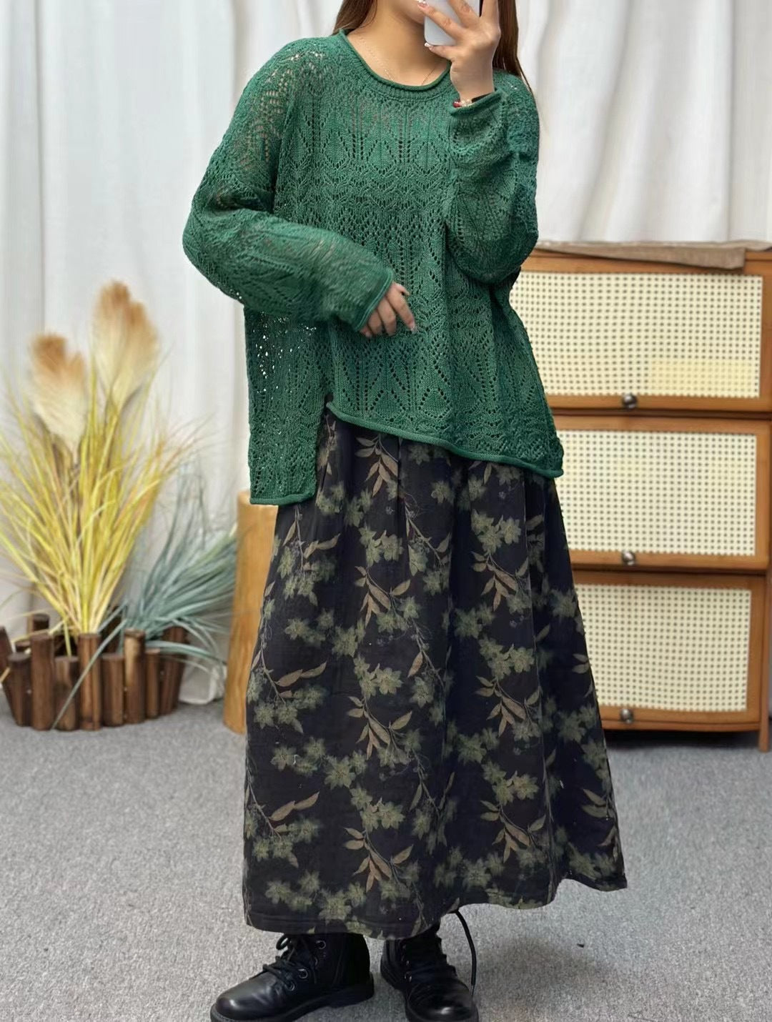 Vintage Loose Irregular Hollow Sweater