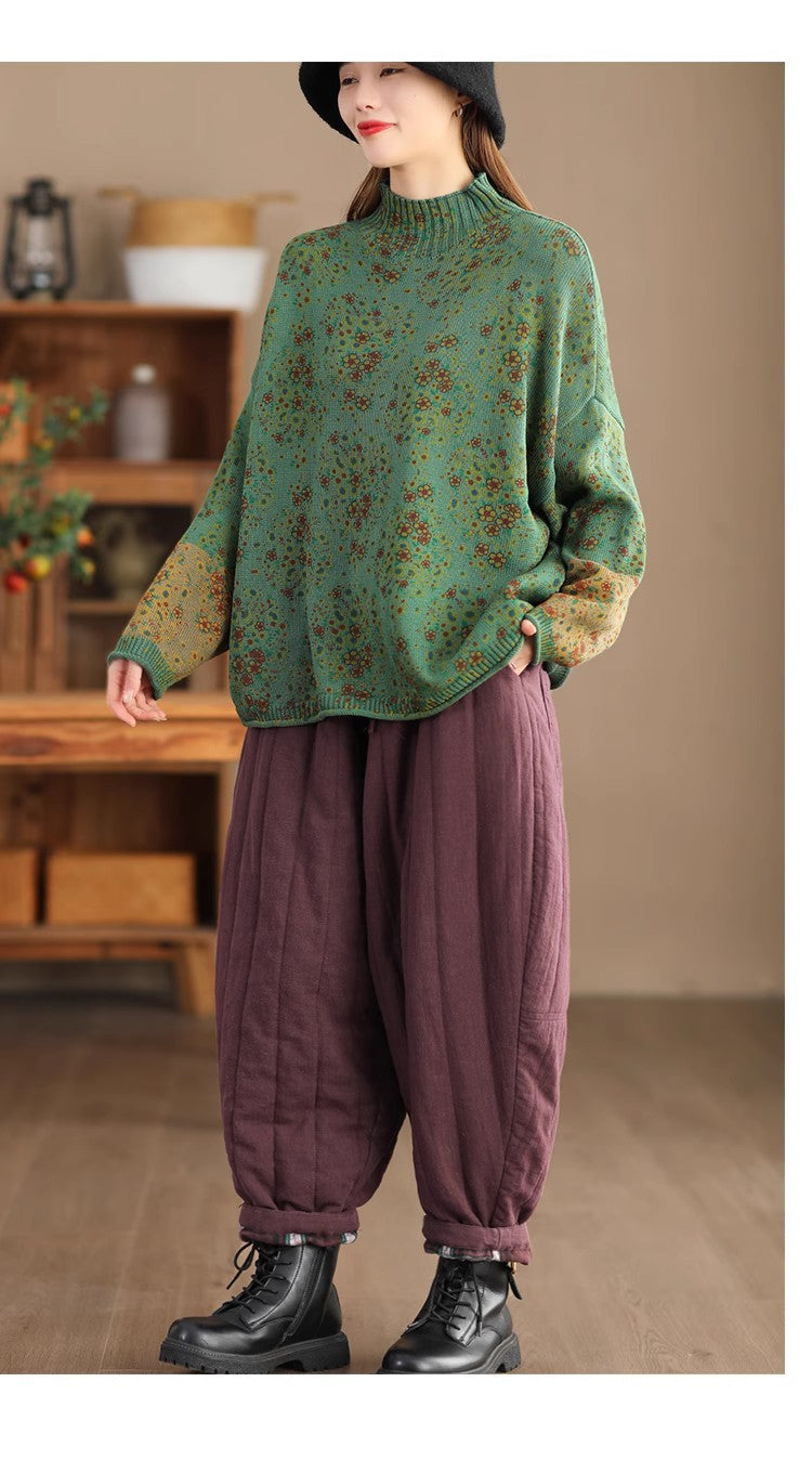 Vintage Cotton Thread Floral Knit Sweater