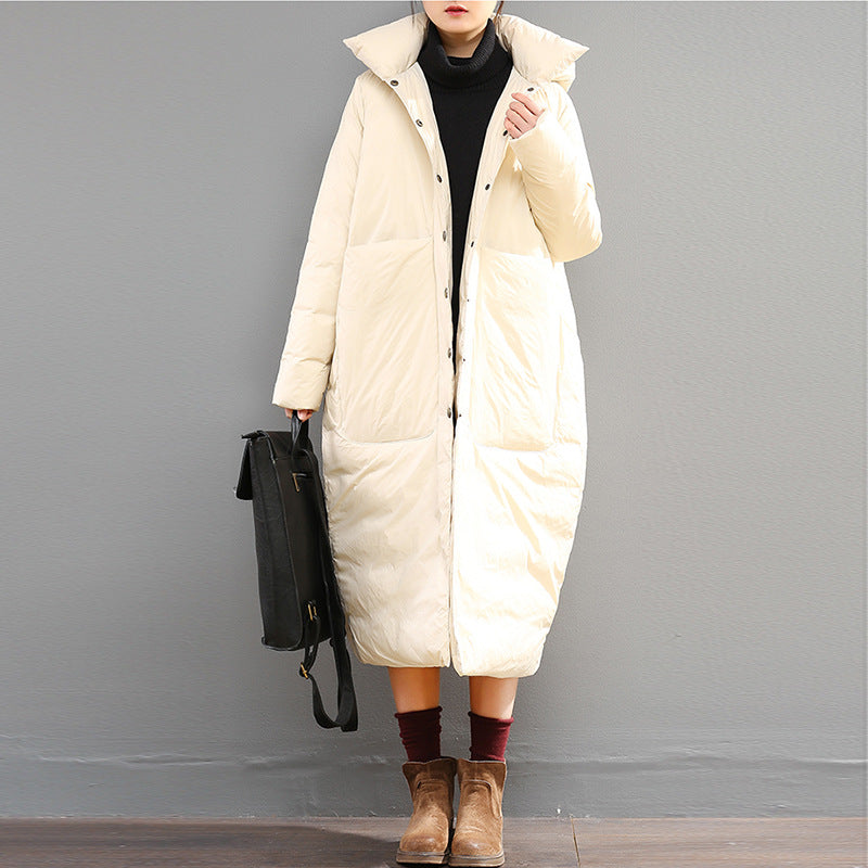 Classic Warm Solid Color Down Coat