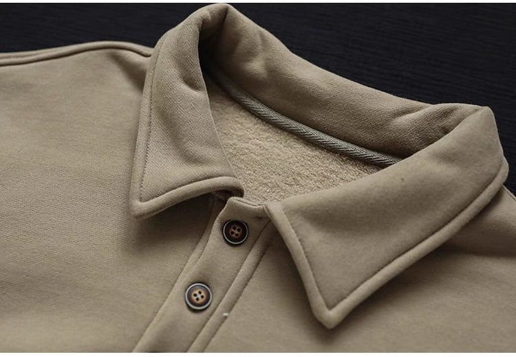 Literary Solid Color Cotton Long Sleeve Sweatshirt